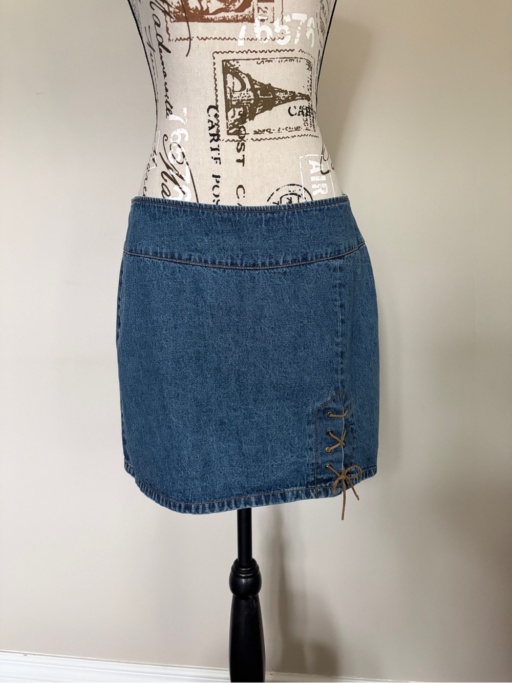 Y2K Vintage Nevada Boho Western Denim Mini Skirt